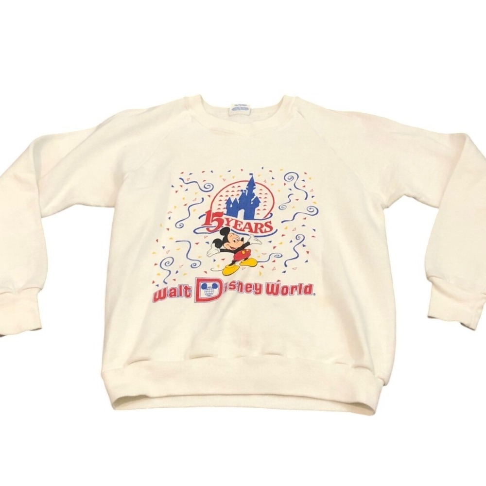 Vintage 1986 Disney World 15th Anniversary Crewneck Size Small Mickey Mouse